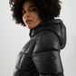 Chic Quilted Short Down Jacket with Maxi Hood