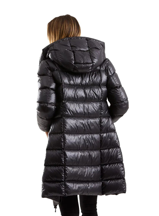 Elegant Long Down Jacket with Maxi Hood