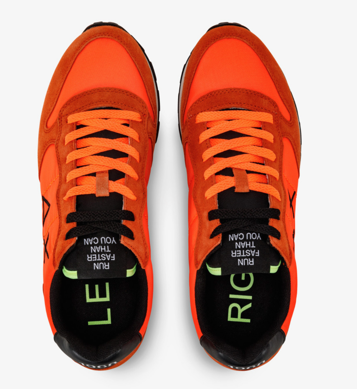 Fluo Orange Sneaker with Leather Accents