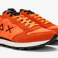 Fluo Orange Sneaker with Leather Accents