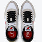 Elegant Grey & White Men Sneakers with Leather Accents