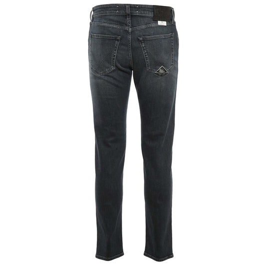 Sleek Black Stretch Cotton Jeans