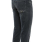 Sleek Black Stretch Cotton Jeans