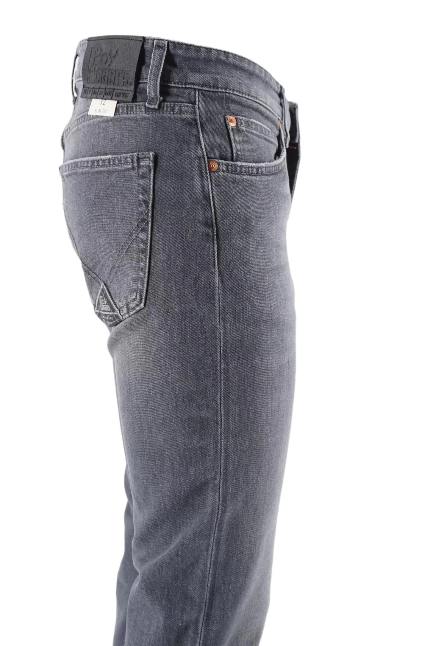 Chic Gray Stretch Cotton Jeans - Italian Craftsmanship