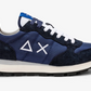 Elevated Blue Navy Men's Sneakers with Leather Accents