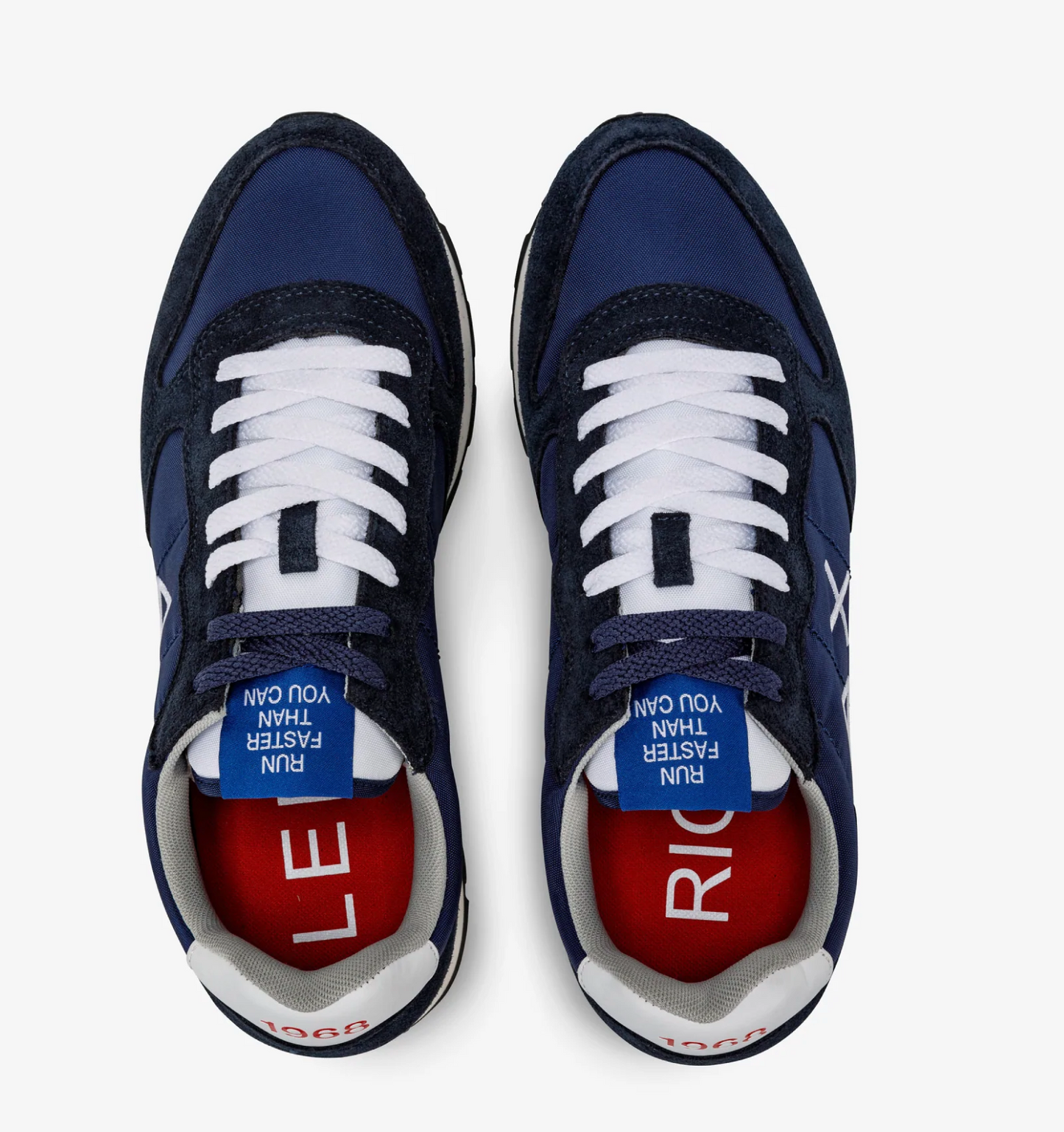 Elevated Blue Navy Men's Sneakers with Leather Accents