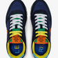 Navy Blue Sneakers with Yellow Accents
