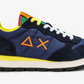 Navy Blue Sneakers with Yellow Accents