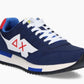 Elegant Blue Sneakers with Leather Accents