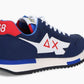 Elegant Blue Sneakers with Leather Accents