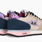 Chic Beige Sneakers with Purple Accents