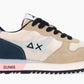 Chic Beige Sneakers with Purple Accents