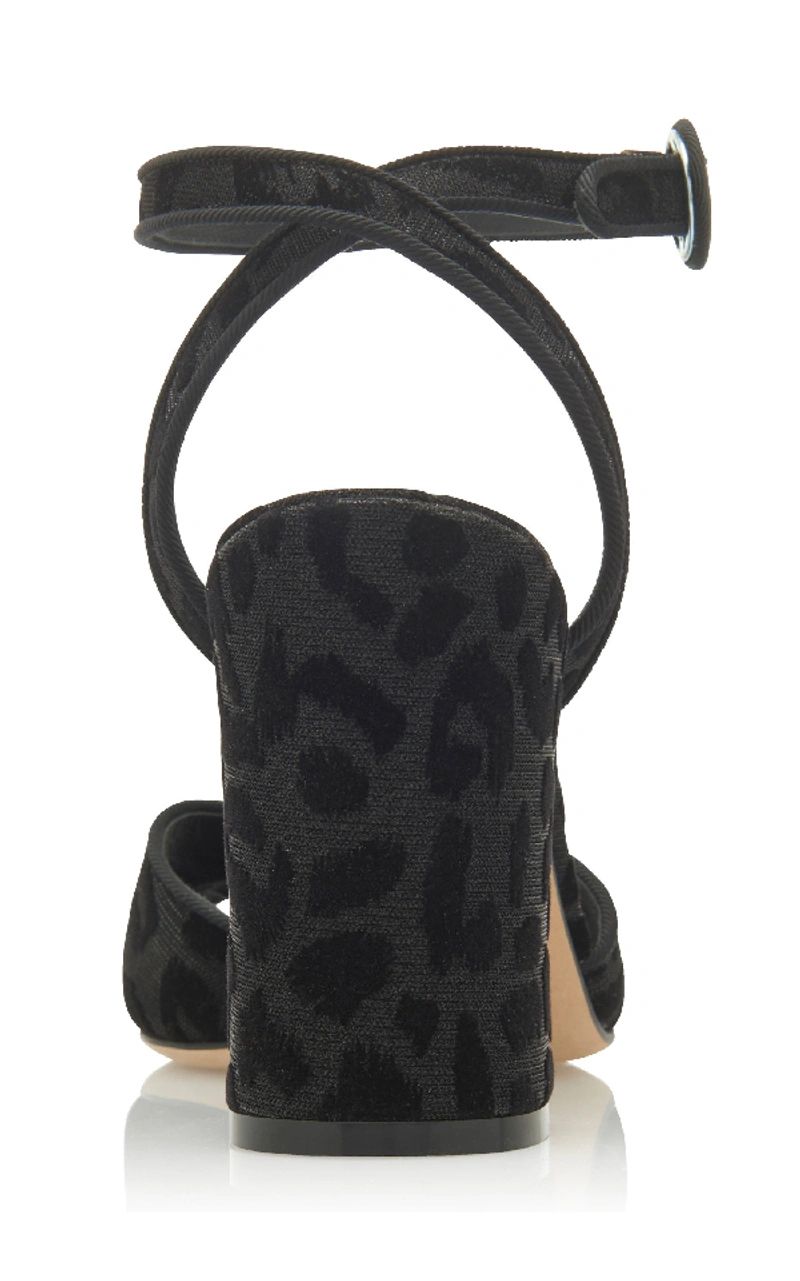 Elegant Leopard Print Ankle-Strap Sandals