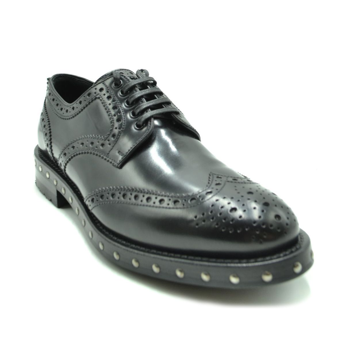 Studded Sole Derby Lace-Up Calfskin Shoes