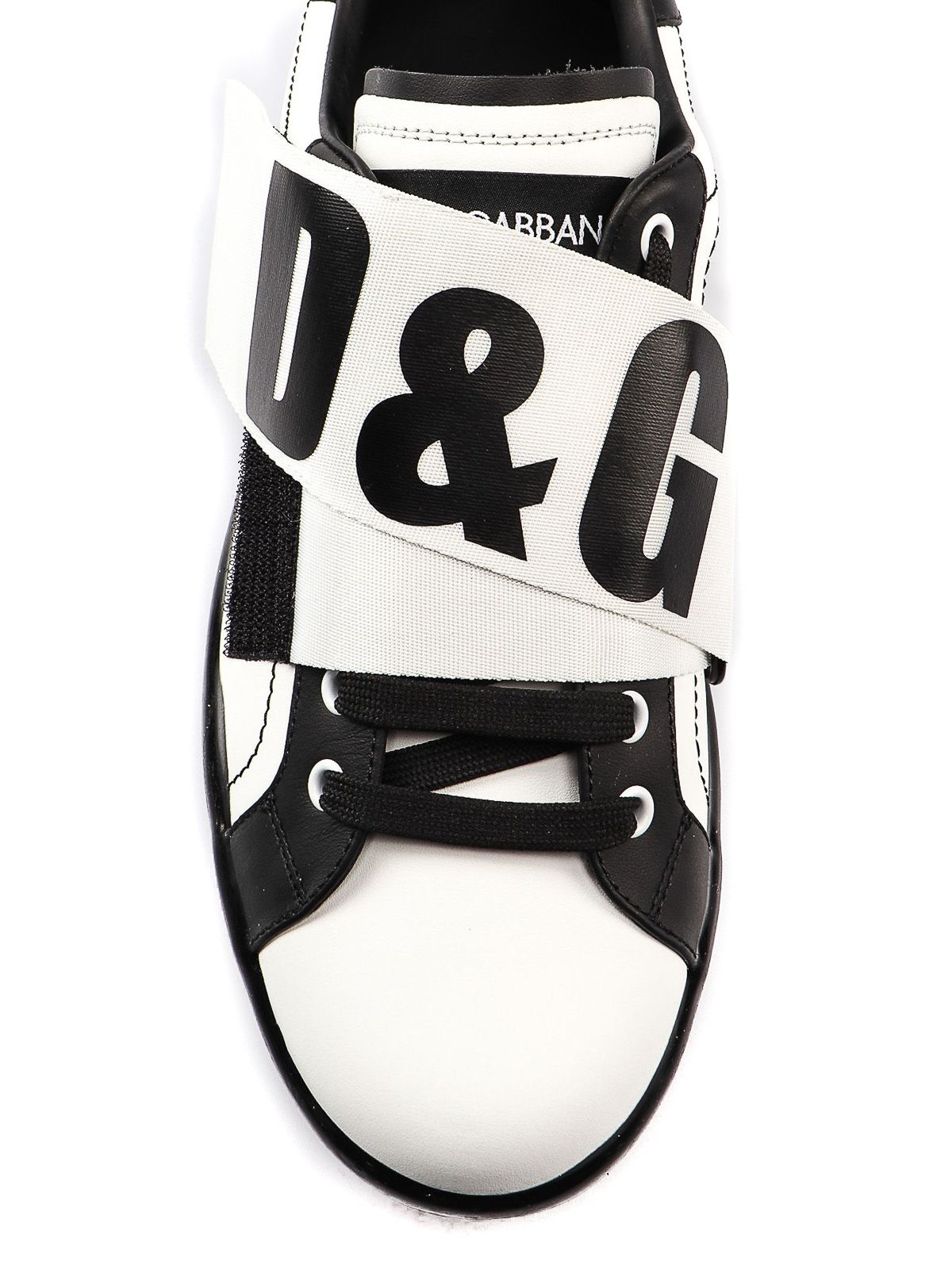 Two-Tone Calfskin Sneakers with Logo Tape