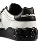 Two-Tone Calfskin Sneakers with Logo Tape