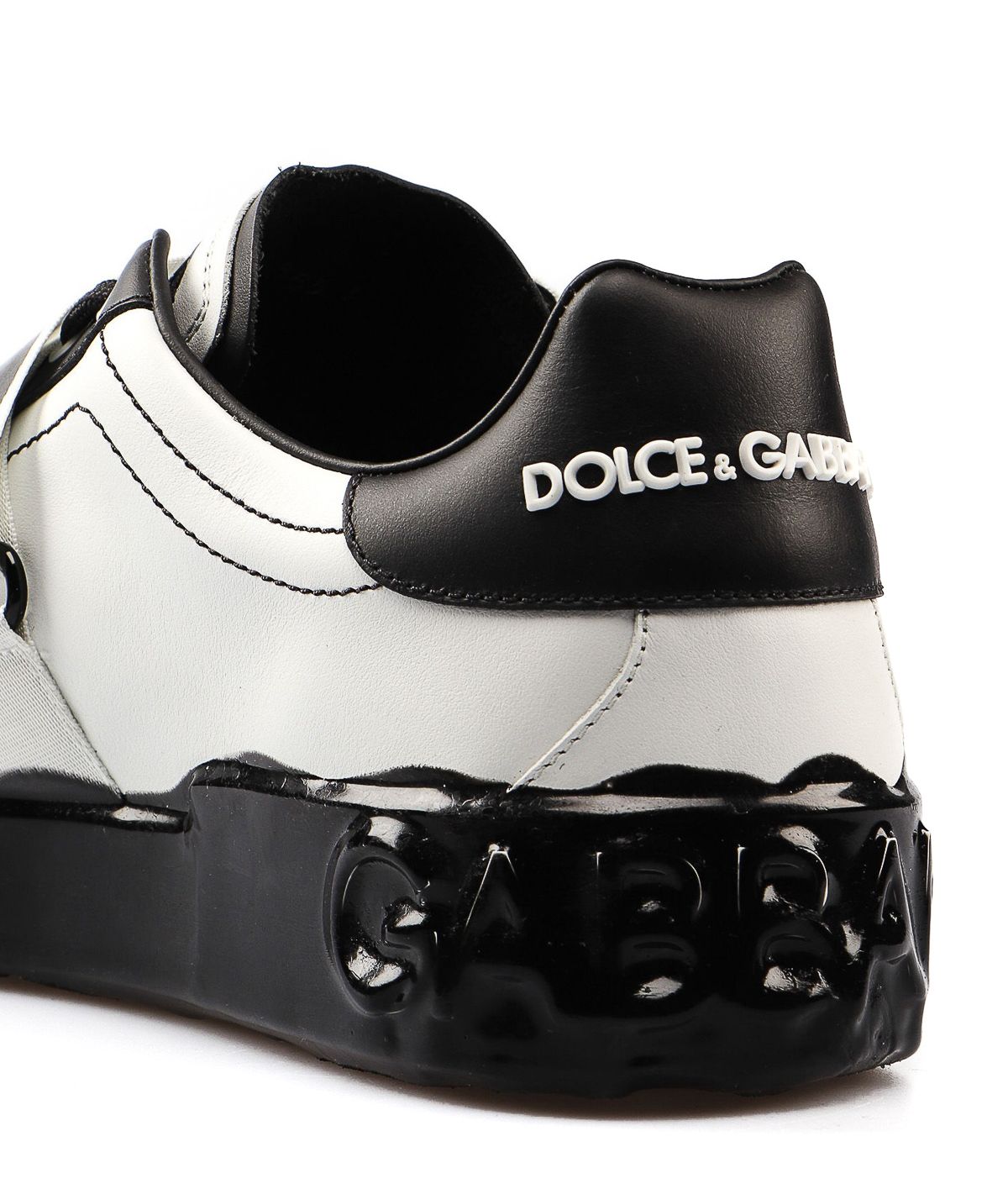 Two-Tone Calfskin Sneakers with Logo Tape