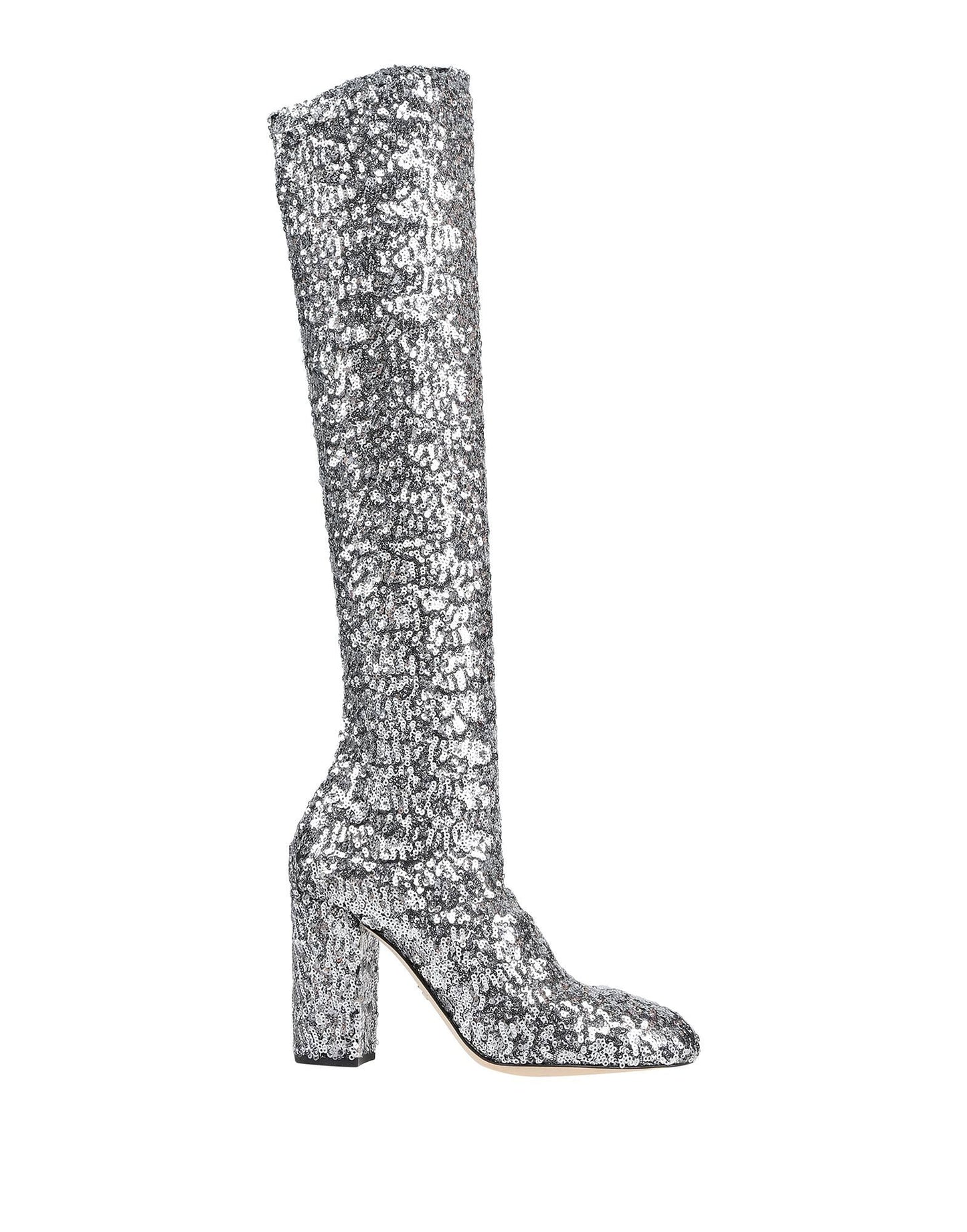 Sequin-Embellished High Heel Boots