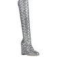 Sequin-Embellished High Heel Boots