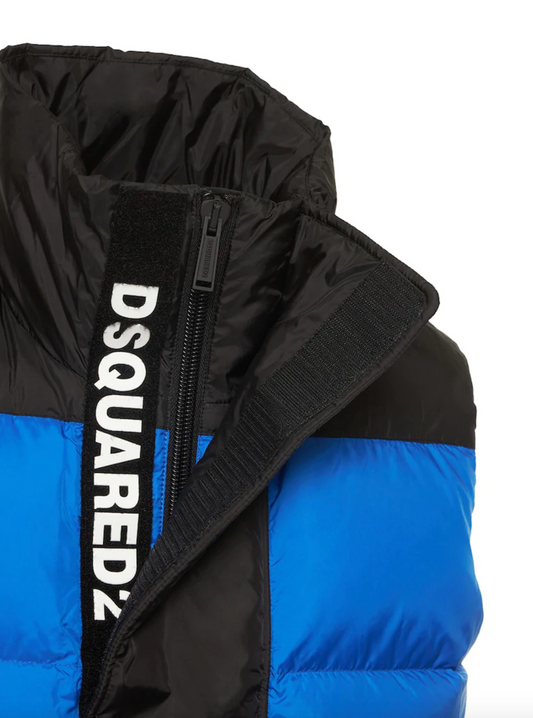 Elegant Blue and Black Men's Puffer Vest