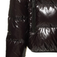 Sleek Black Hooded Bomber Jacket