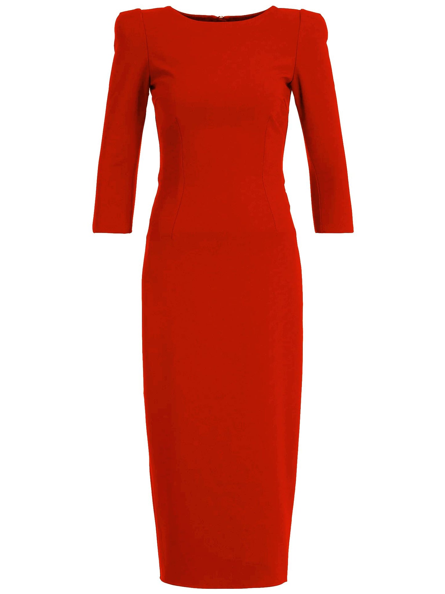 Elegant Red Cocktail Dress with Long Sleeves