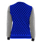 Geometric Print Crew Neck Sweater in Blue