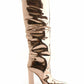 Glamorous Gold Mirror Effect High Heel Boots