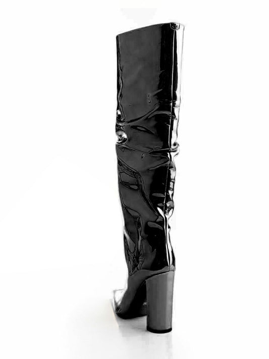 Chic Mirror Effect Heeled Boots