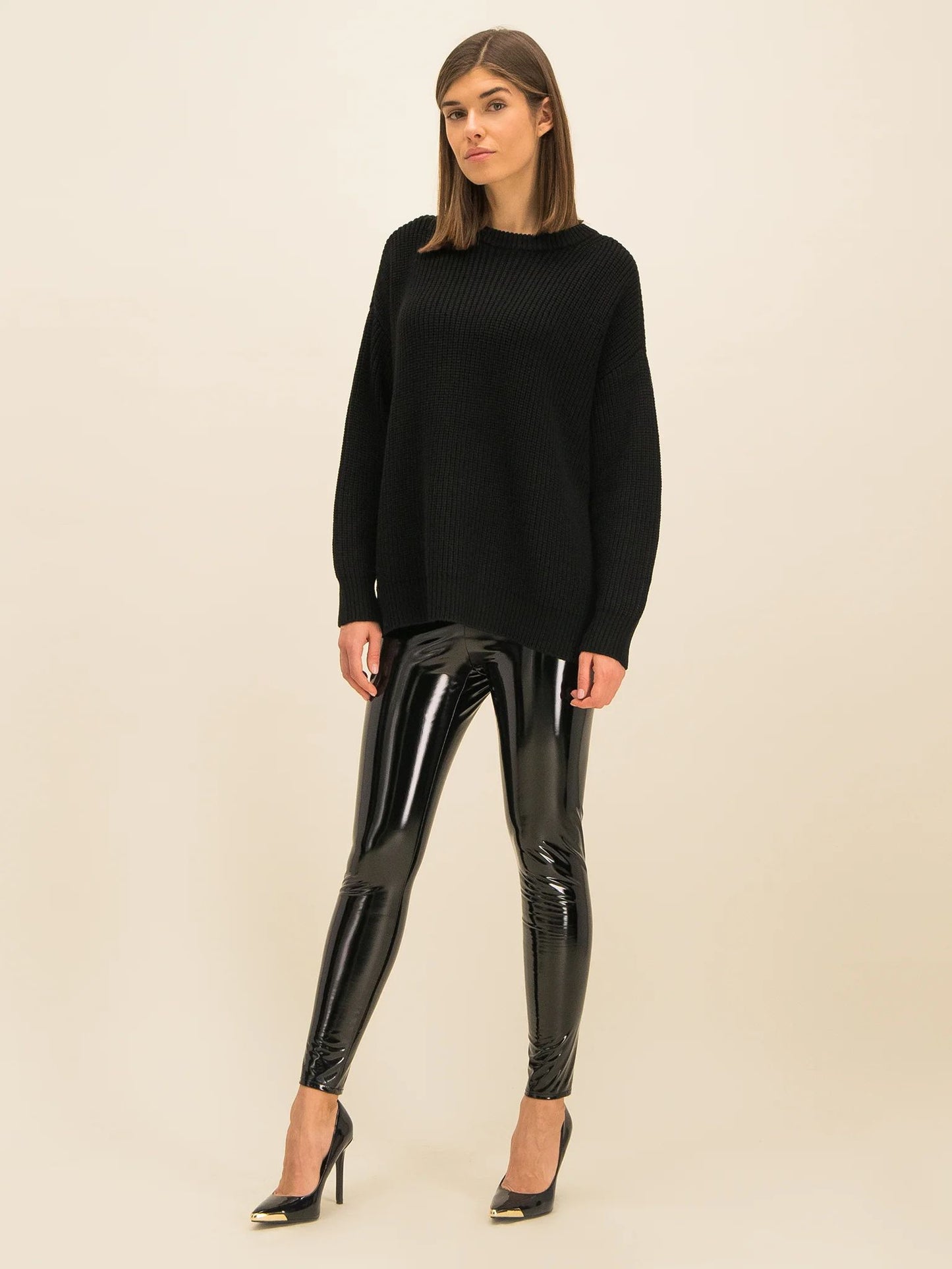 Sleek Tapered Shiny Trousers for Women