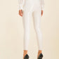 Shimmering White Stretch Trousers for Women