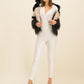 Shimmering White Stretch Trousers for Women