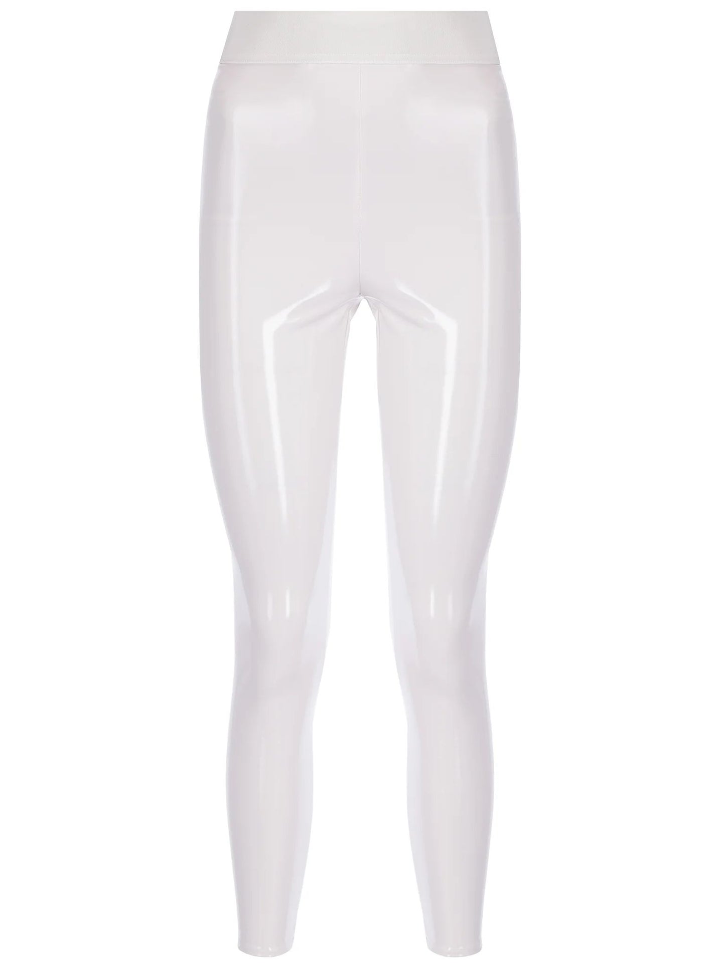 Shimmering White Stretch Trousers for Women