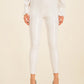 Shimmering White Stretch Trousers for Women