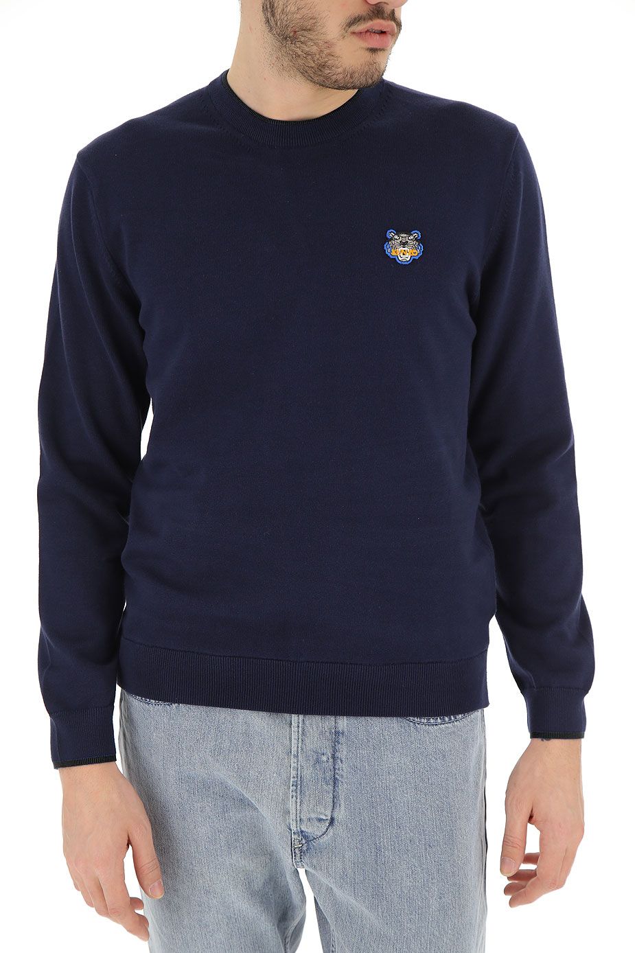 Tiger Logo Cotton Crewneck Sweater - Men's Essential