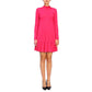 Elegant Fuchsia Long Sleeve Short Dress