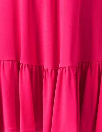 Elegant Fuchsia Long Sleeve Short Dress