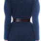 Elegant Long-Sleeved Knit Dress with Belt