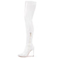Elegant Pointed White Boots with Coated Finish