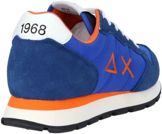 Sleek Blue Suede Men's Sneakers with Logo Accent