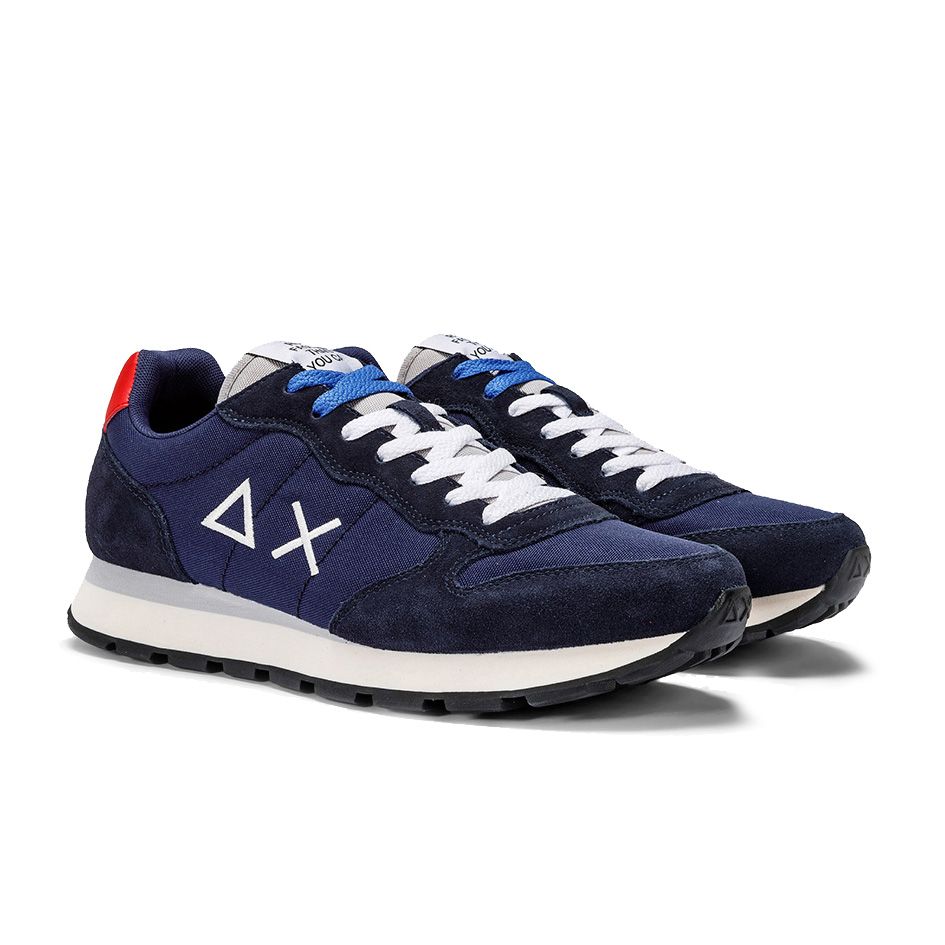 Elegant Dark Blue Suede Men's Sneakers