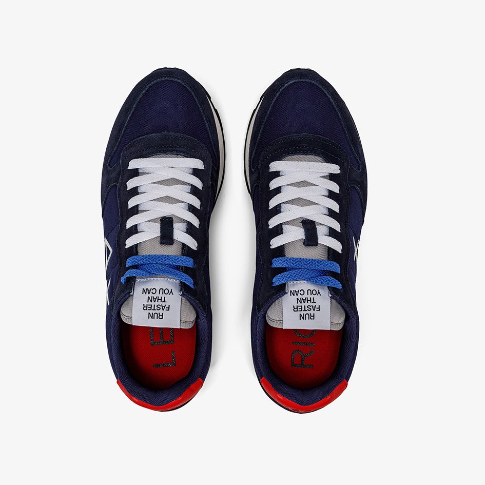 Elegant Dark Blue Suede Men's Sneakers