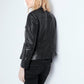 Elegant Black Leather Multi-Pocket Jacket