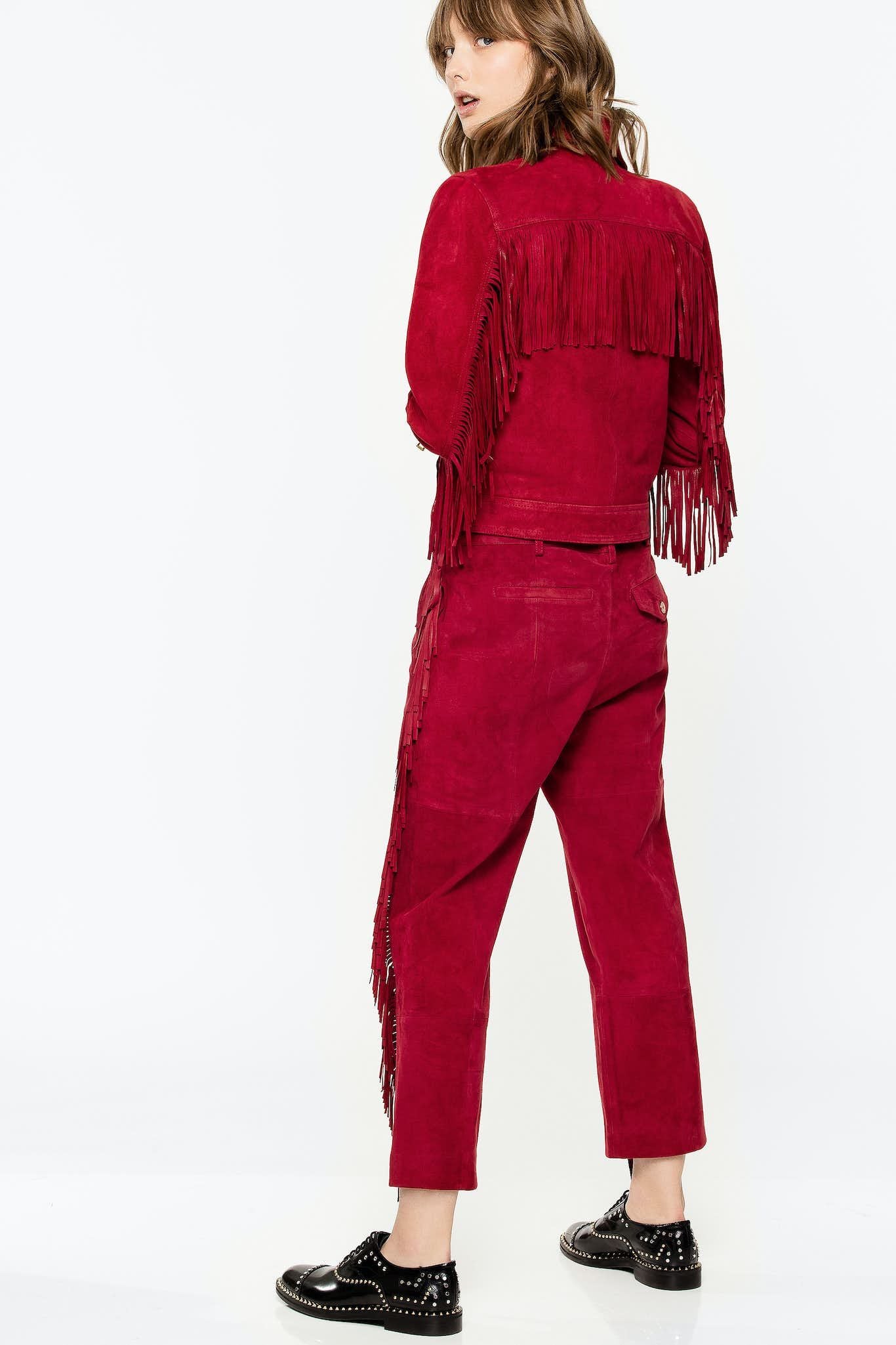 Suede Fringe Goat Leather Jacket