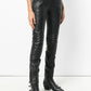 Sleek Lambskin Biker Trousers with Edgy Detailing