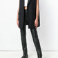 Sleek Lambskin Biker Trousers with Edgy Detailing