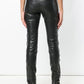 Sleek Lambskin Biker Trousers with Edgy Detailing