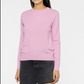 Elegant Pink Roundneck Cotton Pullover