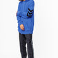 Chic Blue Cashmere Hooded Sweater with Arrow Motif