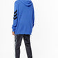 Chic Blue Cashmere Hooded Sweater with Arrow Motif